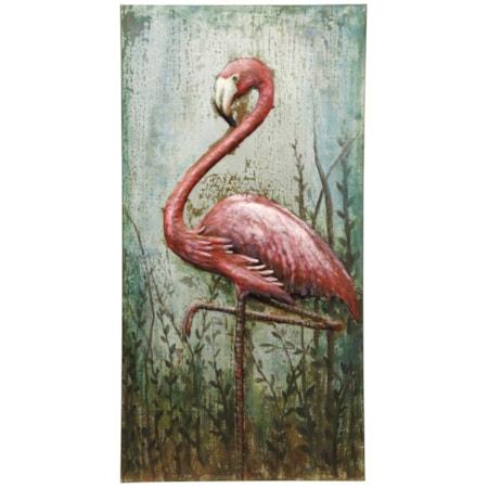 Metal Flamingo Wall Art