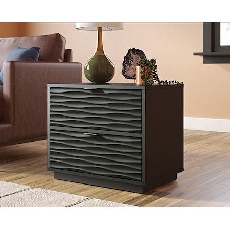 Contemporary Two-Drawer Side Table with Easy-Glide Drawers