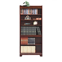 Transitional Open-Shelf Bookcase with Adjustable Shelving