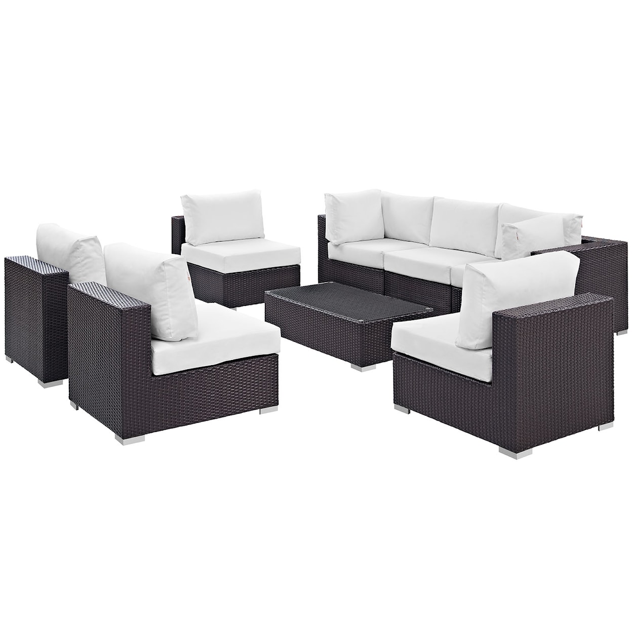 Modway Convene Outdoor 8 Piece Sectional Set