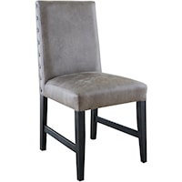 Fabric Back Side Chair with Nailhead Trim