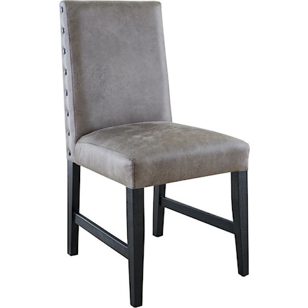 Fabric Back Side Chair with Nailhead Trim