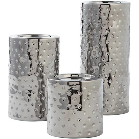 Marisa Silver Candle Holders (Set of 3)