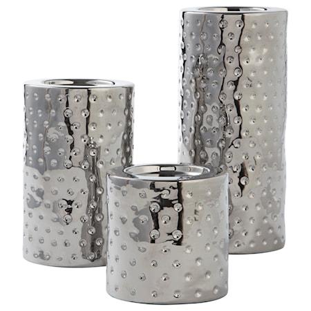 Marisa Silver Candle Holders (Set of 3)