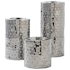 Ashley Furniture Signature Design Accents Marisa Silver Candle Holders (Set of 3)