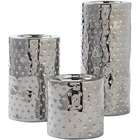 Marisa Silver Candle Holders (Set of 3)
