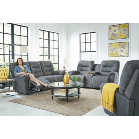 Power Space Saver Console Loveseat Chaise