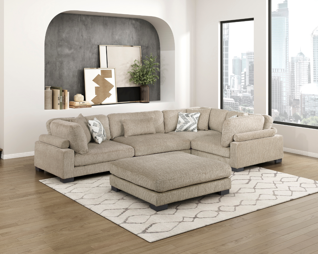 5-Piece Sectional Sofa with Ottoman