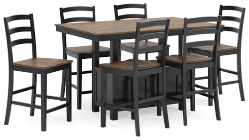 Counter Height Dining Table And 6 Barstools