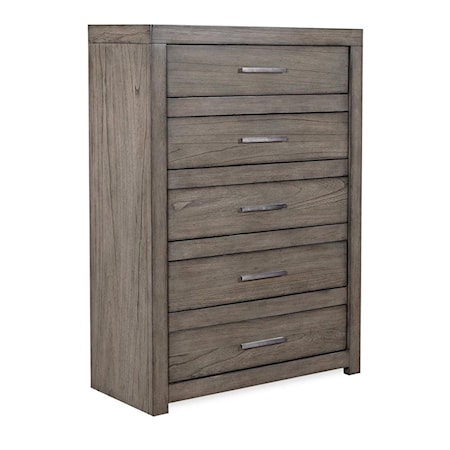 Contemporary 5-Drawer Chest with Felt-Lined Drawer