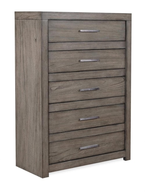 Contemporary 5-Drawer Chest with Felt-Lined Drawer