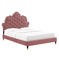 Tufted Performance Velvet Full Platform Bed