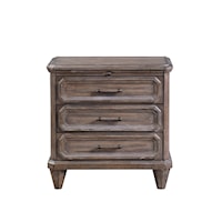Traditional 3-Drawer Nightstand with Pull-Out Tray 