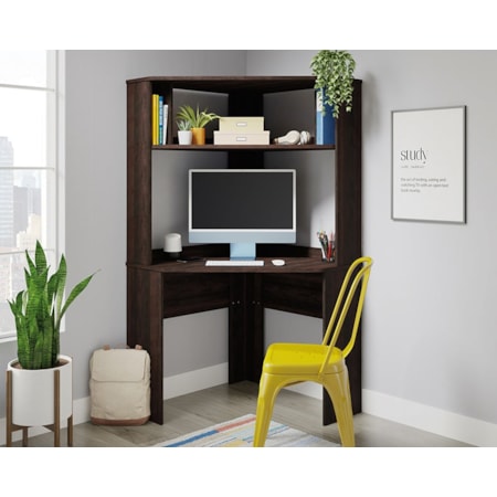 Corner Desk with Hutch & Shelves
