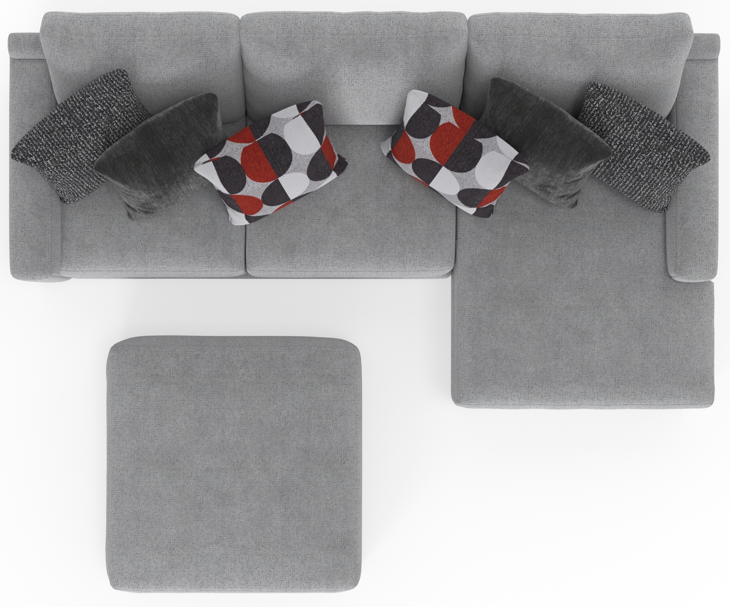 Jackson Furniture Arlo 3-Piece Sectional Sofa with Cocktail Ottoman