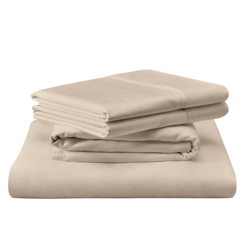 Queen Tempur Luxe Egyptian Cotton Sheet Set Sandstone Linens