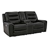 Ashley Furniture Signature Design Warlin Power Reclining Loveseat with Console