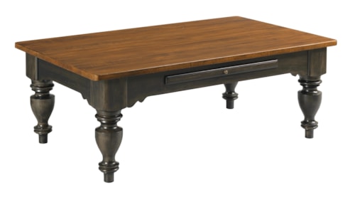 Traditional Rectangular Coffee Table with Drawer