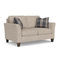 Transitional Loveseat with Flared Arms