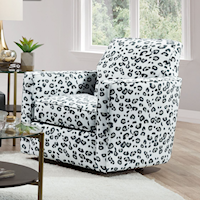Contemporary Swivel Accent Chair with Track Arms