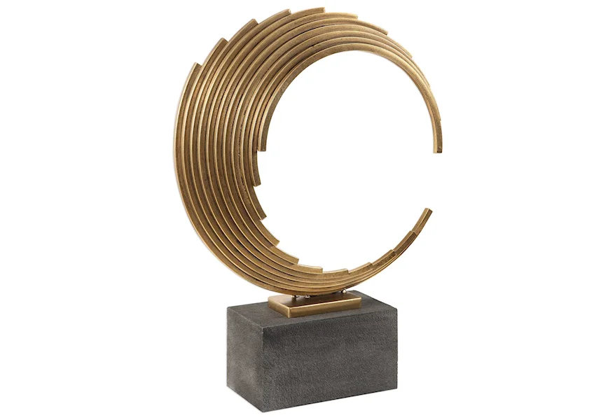 Accessories - Statues and Figurines Saanvi Curved Gold Rods Sculpture by Uttermost at Jacksonville Furniture Mart