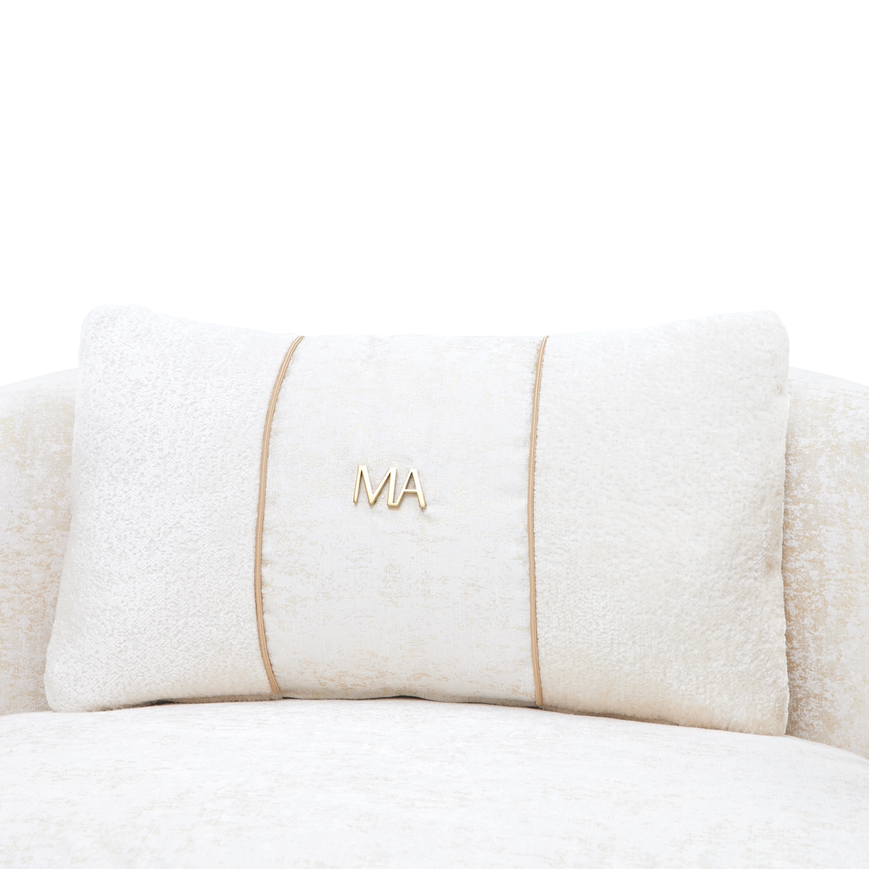 Michael Amini La Terrazza Upholstered Fan-Arm Accent Chair w/Pillow