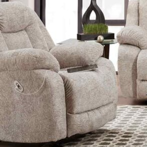 Casual Power Rocker Recliner with Power Headrest