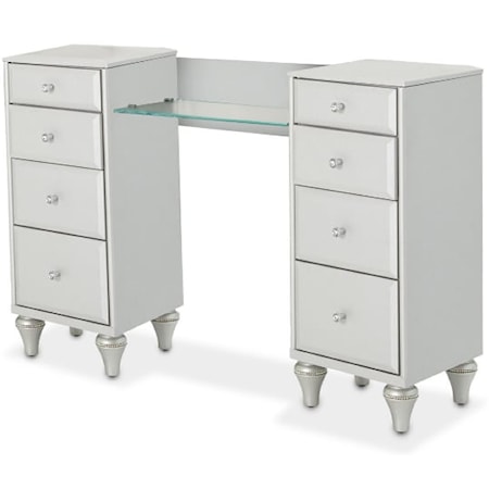 Contemporary Glam 8-Drawer Upholstered Vanity