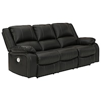 Faux Leather Reclining Power Sofa