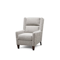 Transitional Two-Tone Accent Chair with Exposed Wood Legs