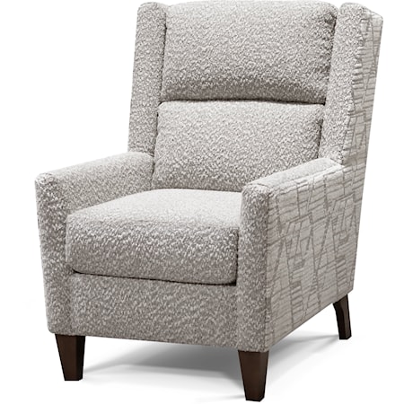 Transitional Two-Tone Accent Chair with Exposed Wood Legs