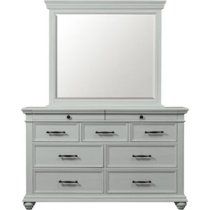 Dresser Mirror with Light Grey Trim