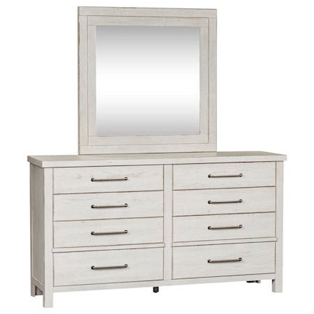 Dresser and Mirror Set