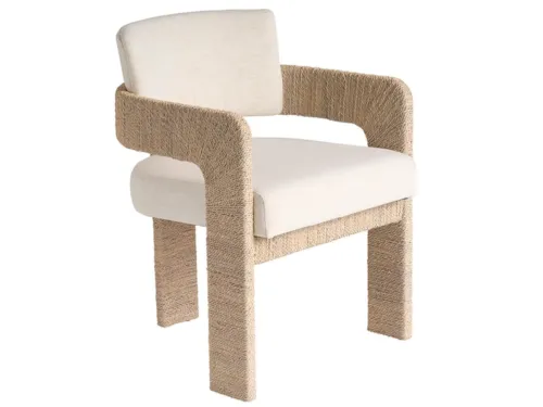 Coastal Arm Chair with Abaca Wrapped Frame