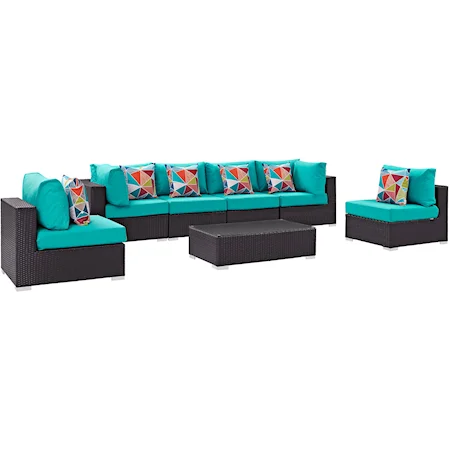 Outdoor 7 Piece Sectional Set