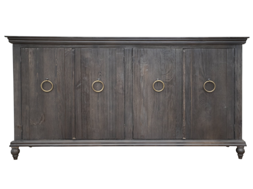 Transitional 4-Door Console with Fixed Shelves