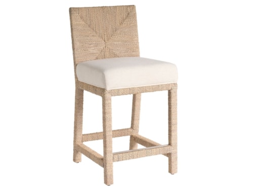 Coastal Counter Chair with Upholstered Seat