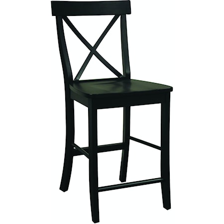 X-Back Counter Stool in Black