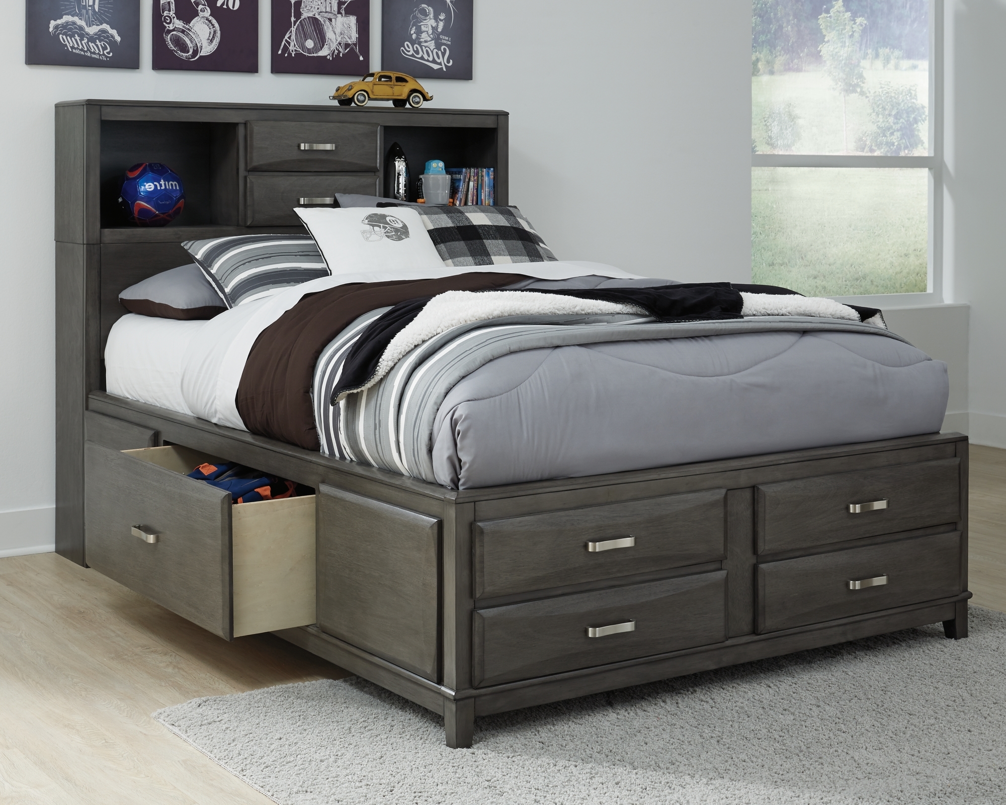Full Storage Bed With 7 Drawers