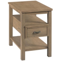 Transitional Rectangular Chairside Table with USB Ports