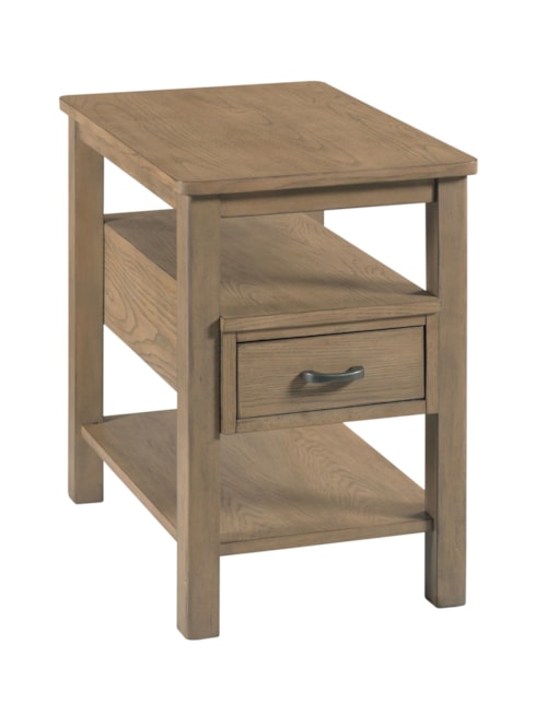Transitional Rectangular Chairside Table with USB Ports
