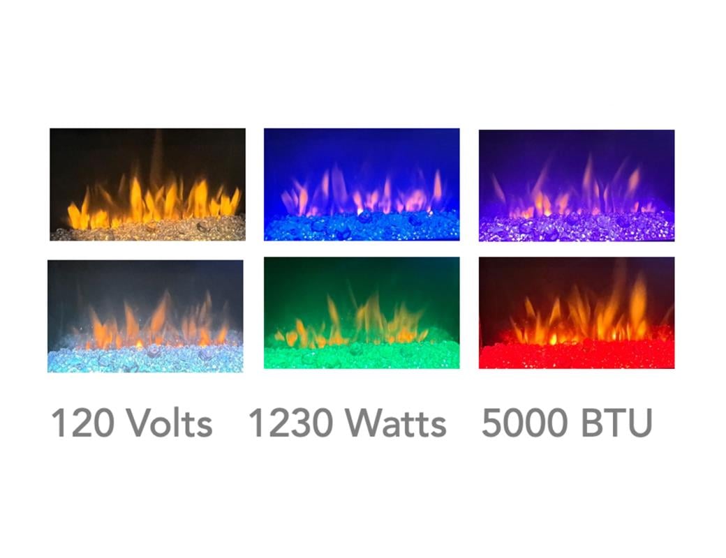 International Furniture Direct Natural Parota Electric Fireplace Console