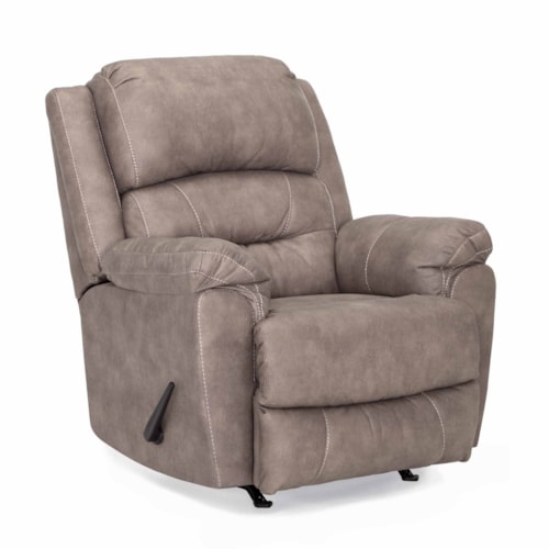 Casual Manual Swivel Rocker Recliner with Pillow Arms