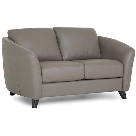 Alula Contemporary Loveseat with Curved Arms