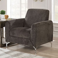 Transitional Accent Chair with Stainless Steel Legs