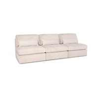 Casual Armless Minimal Sofa with Oblong Throw Pillows