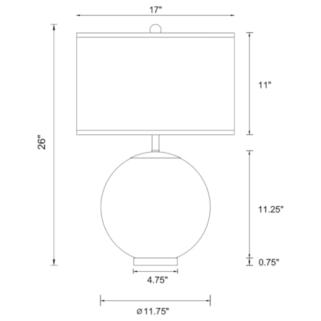 Kenny 27-inch Drum Shade Glass Table Lamp