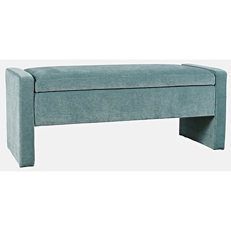 Braun Contemporary Upholstered Storage Bench - Blue