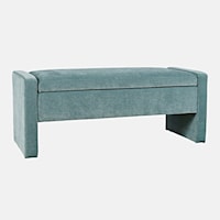 Braun Contemporary Upholstered Storage Bench - Blue