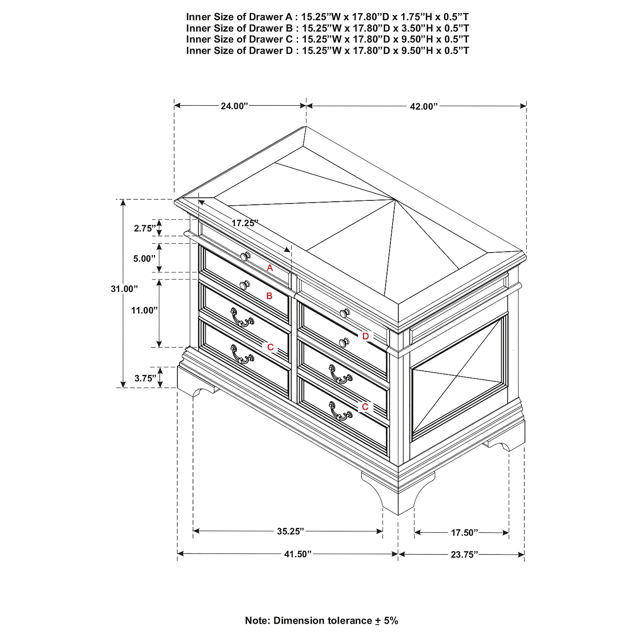 Coaster Furniture 2.0 Hartshill 5-drawer Home Office File Cabinet
